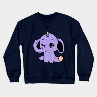 Elephanticorn, the combination of an adorable baby elephant and a unicorn Crewneck Sweatshirt